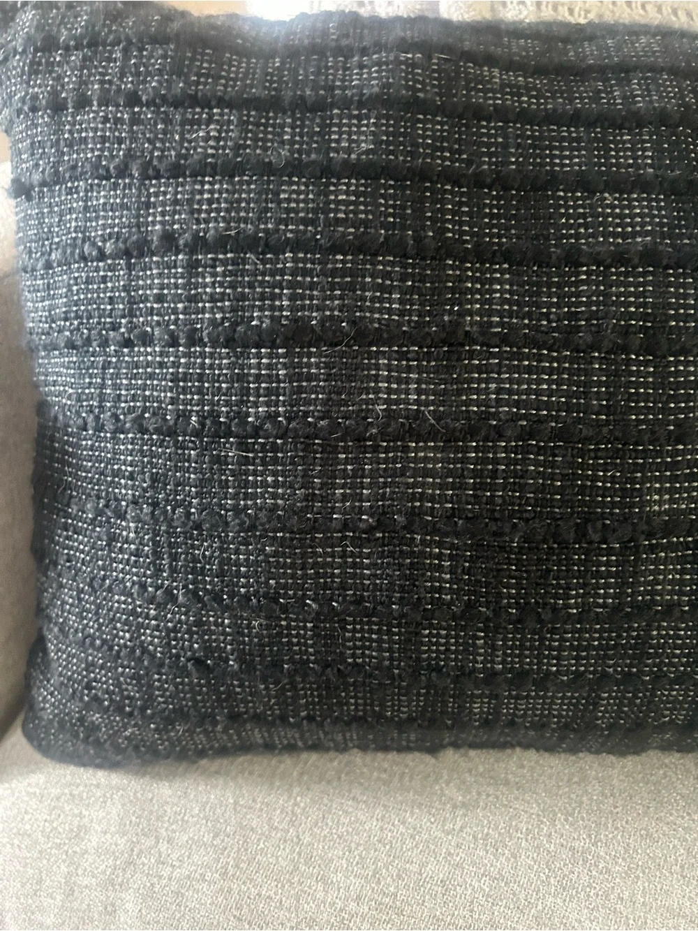 Threshold Black Woven Lumbar Accent Pillow